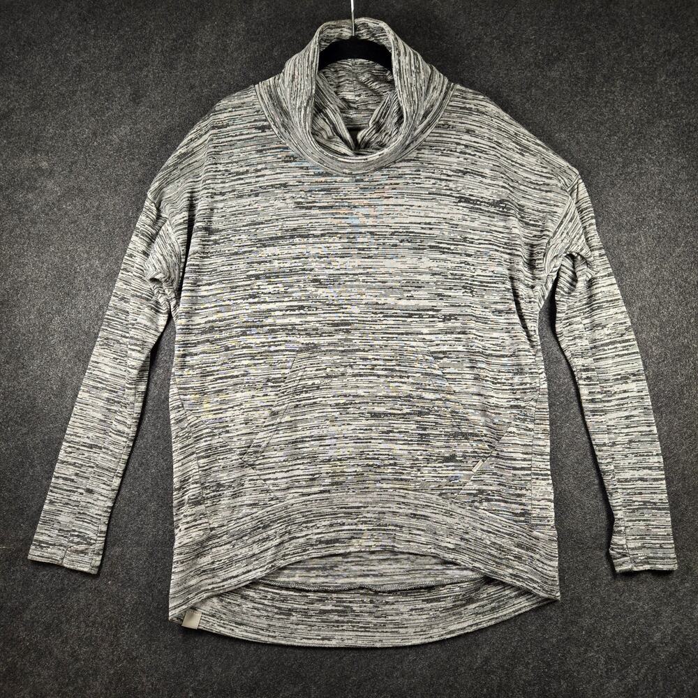 Bench Grey Pullover Cowl Neck Thumbholes Active Sports Athleisure Cute Details S